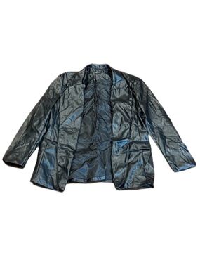 Size 10 Women’s Black Faux Leather Blazer Jacket